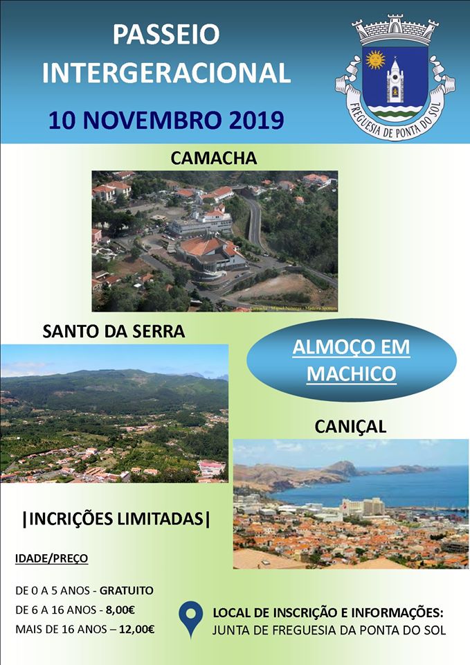 Inscrições Passeio Intergeracional | Freguesia da Ponta do Sol
